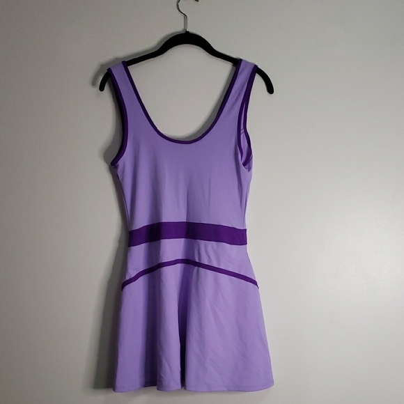 Fashion Nova Let's Go Romper Purple Combo Athletic Dress Medium NWT - Picture 4 of 13